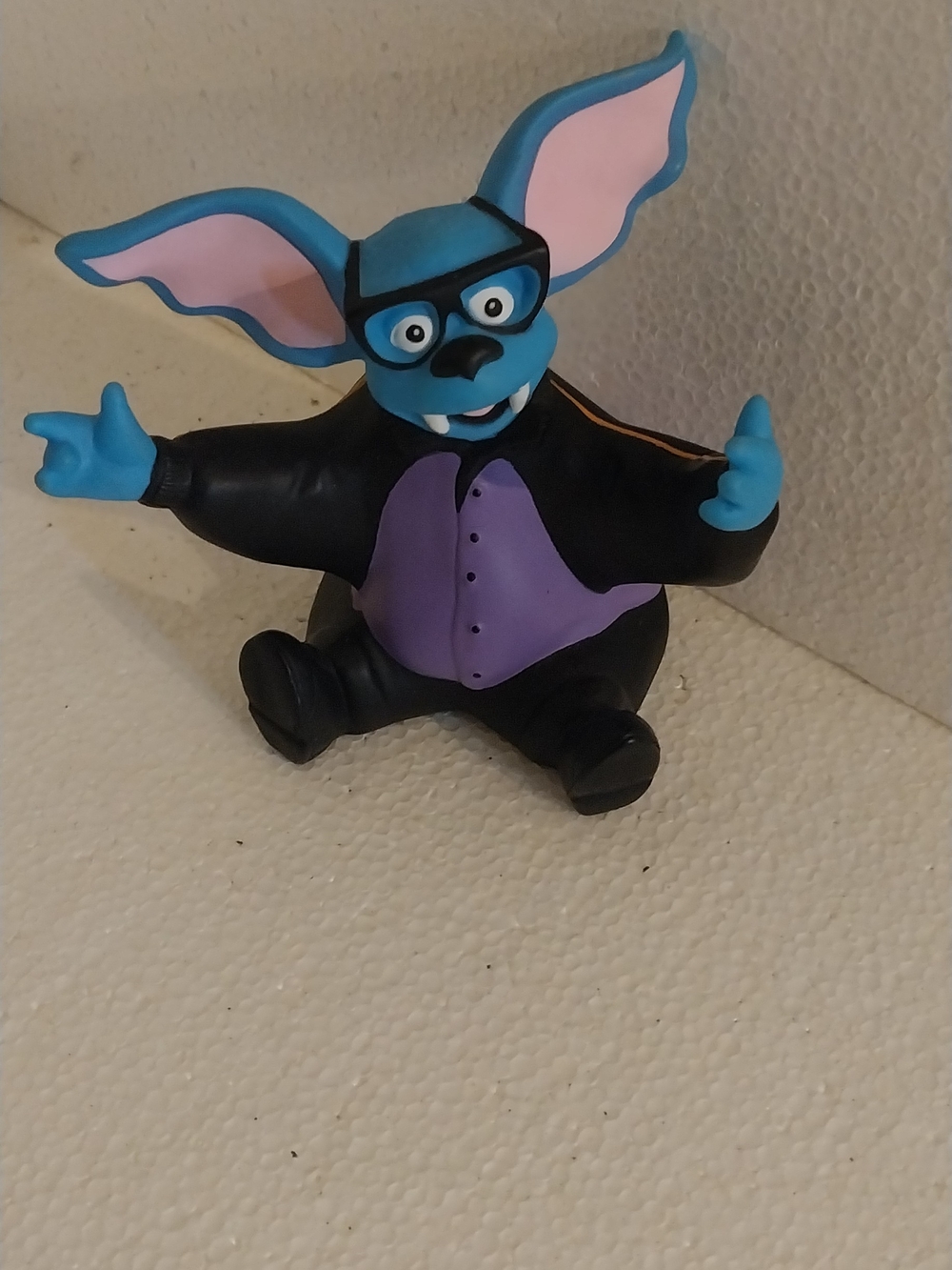 Blue Bat Character Figure with Purple Vest - Kids Action Toy